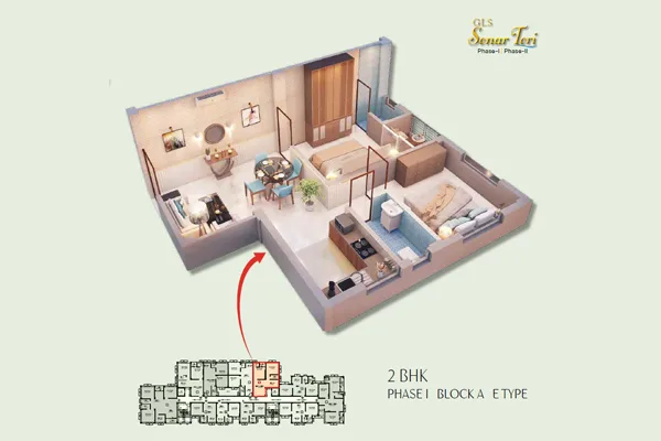 2 BHK Unit Plan – GLS Sonar Tori